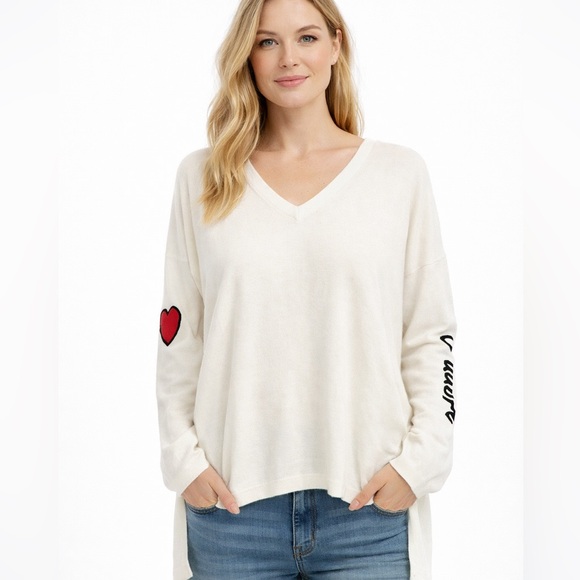Brodie Cashmere Sweaters - BRODIE Fine Cashmere Oversized V-Neck Sweater Cotton Cashmere Blend Relaxed Fit